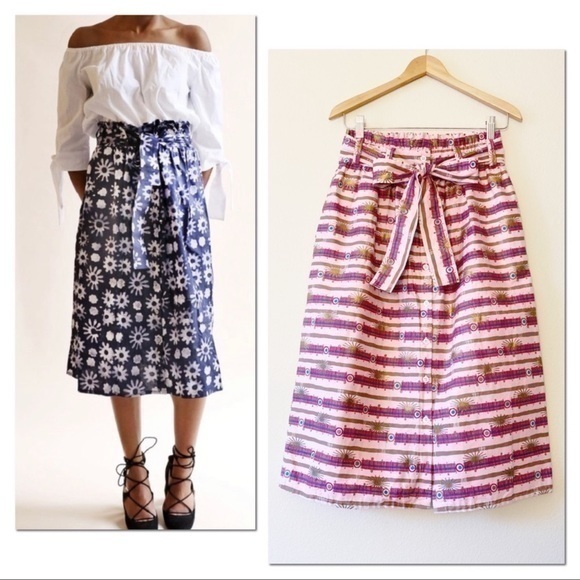 Indego Africa Paper Bag Batik Midi Button